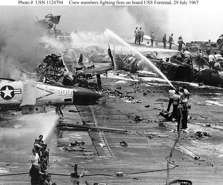 CVA-59 FORRESTAL DAMAGE