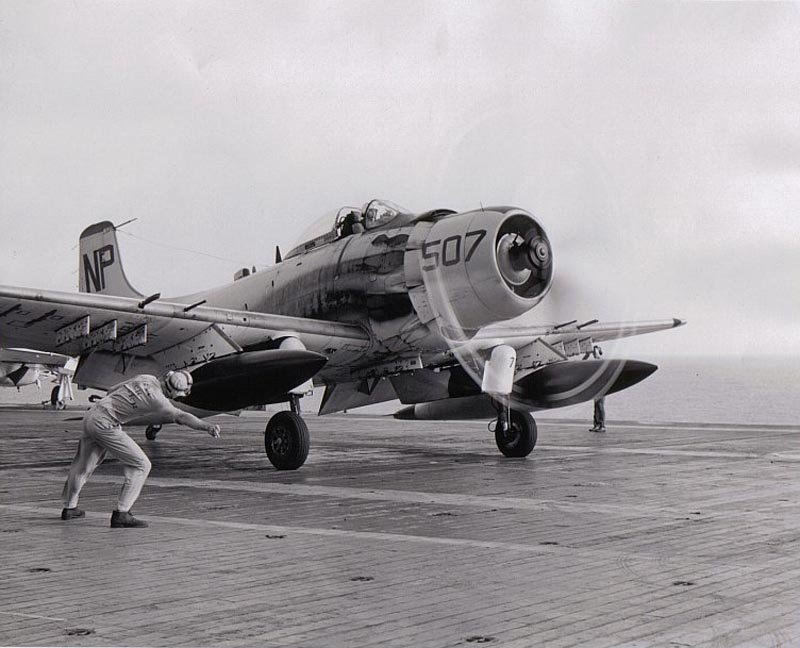 AD-6 Skyraider off Hancock