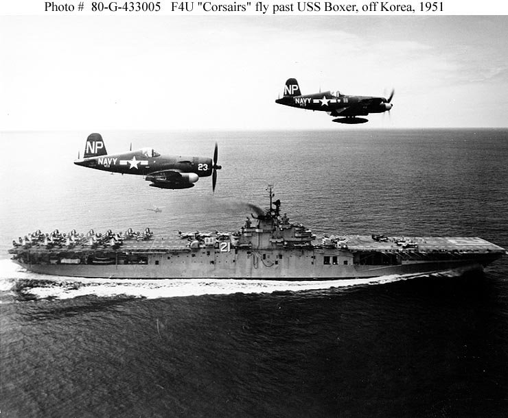 CORSAIRS FLY PAST BOXER KOREA 1951