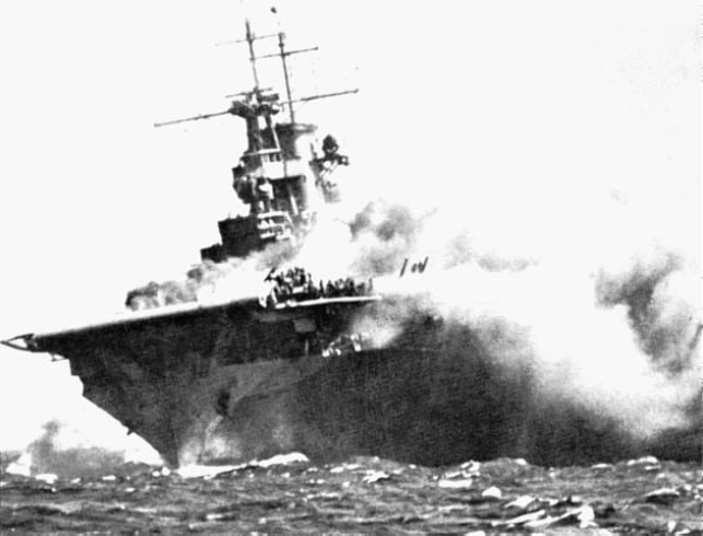 USS WASP AFTER TORPEDO