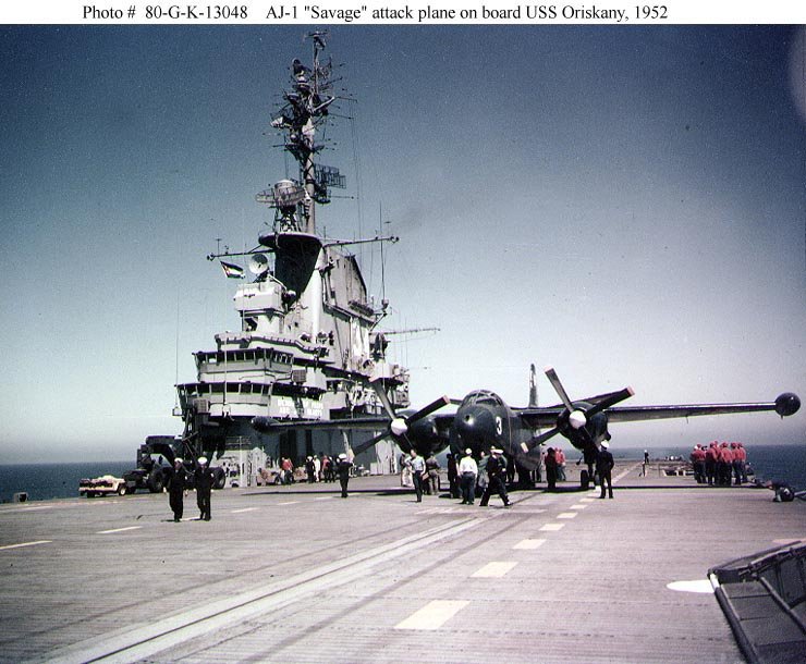 AJ-1 SAVAGE ON USS ORISKANY