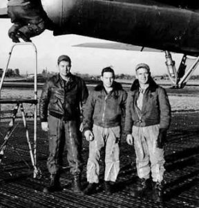After mission, L to R: Mayo, DeHaven, & Browning, Yokota 1950