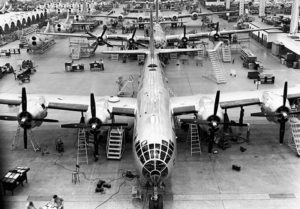 This photo illustrates the final assembly of the B-29B model at the Boeing-Renton Plant.