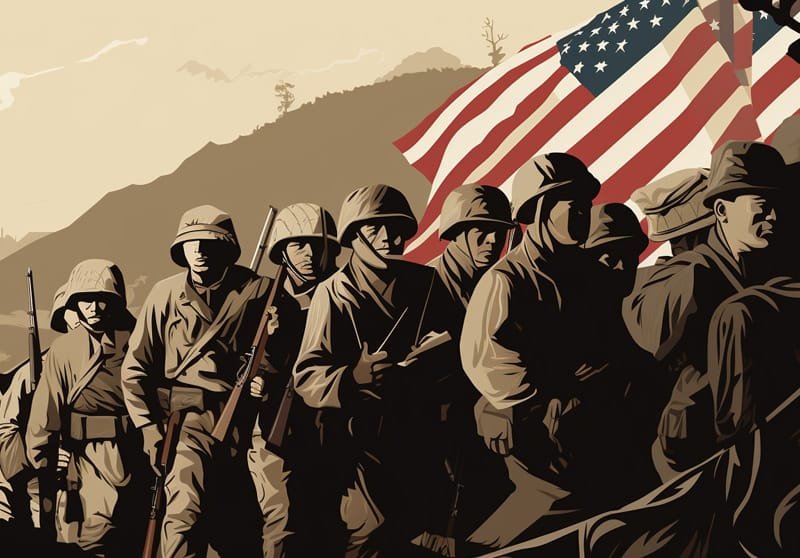 illustration of marines in korean war