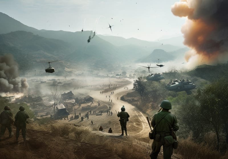 illustration of army in korean war