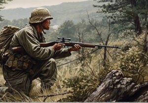 illustration of american sniper in the korean war