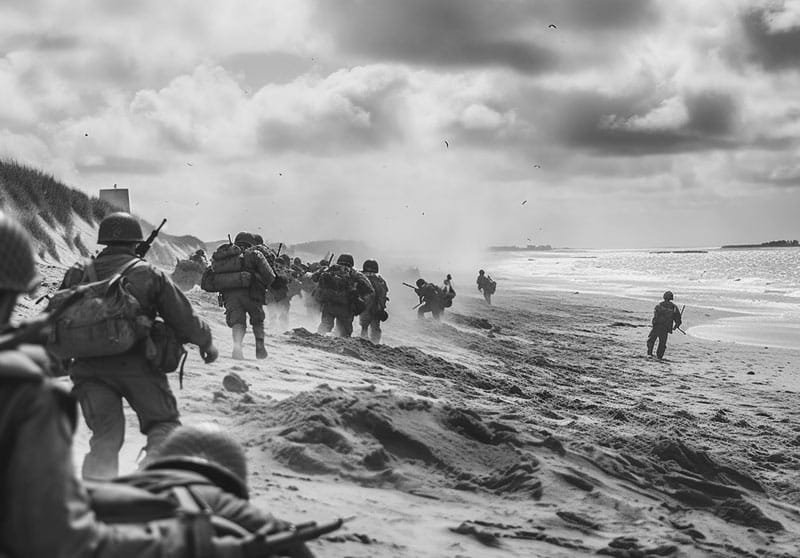 Illustration of D-Day battle