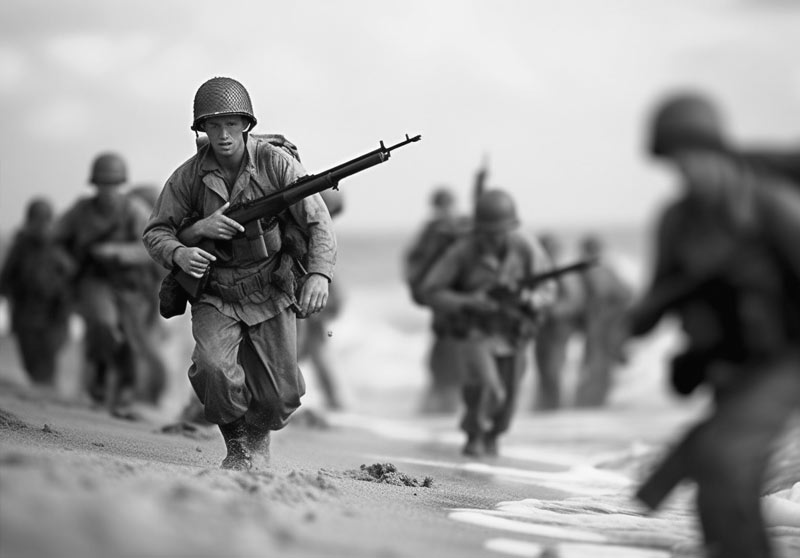 Illustration of D-Day battle